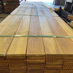 Ca. 89x Guyana Teak vlonderplanken, 21x145mm, lengte 395cm